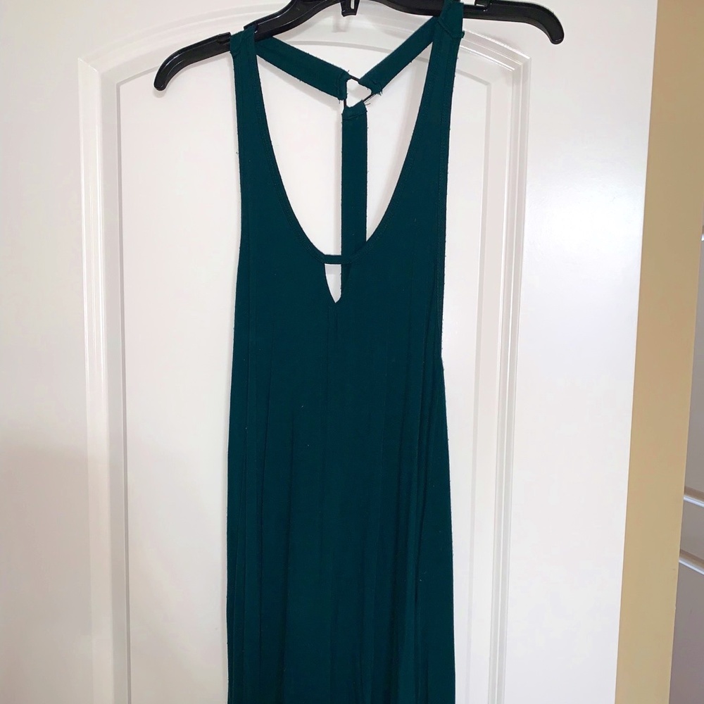 Green Keyhole Swing Dress